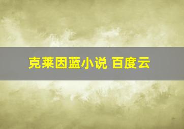 克莱因蓝小说 百度云